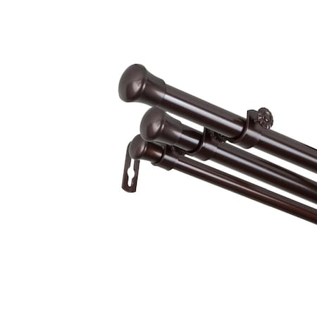 Kd 0.8125 in. Triple Curtain Rod with 28 to 48 in. Extension, Cocoa KD3172826